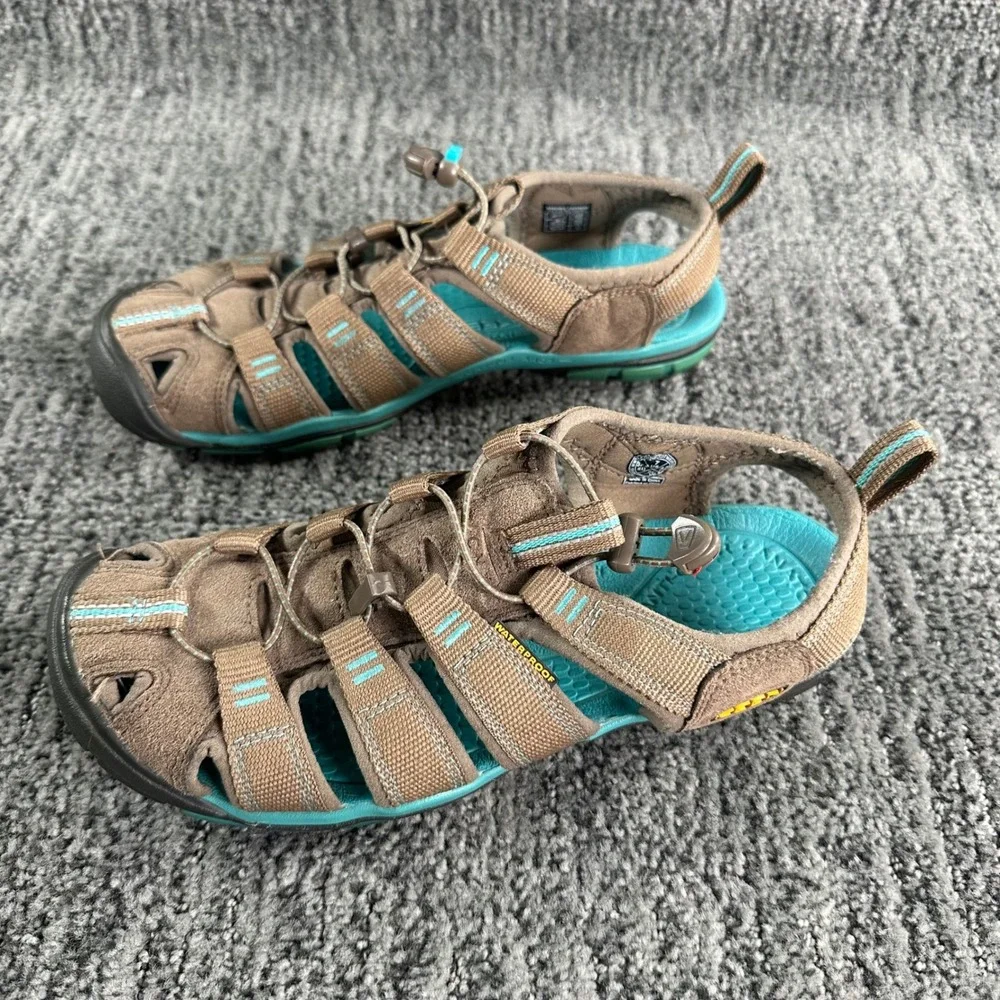 Keen Clearwater CNX Womens 7 Brown Turquoise Waterproof Hiking Sandals 1010997